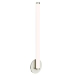 Pipeline 2 Vanity Wall Warm Dim End Feed w/ Power - Satin Nickel / White