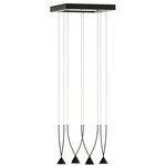 Jewel Square Multi Light Pendant - Black / Black