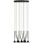 Jewel Round Multi Light Pendant - Black / Black