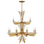 Vida Chandelier - Burnished Gold / Crystal