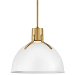 Argo Pendant - Heritage Brass / Polished White