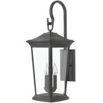 Bromley Outdoor Hanging Wall Light - Museum Black / Clear