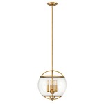 Calvin Chandelier - Heritage Brass / Clear