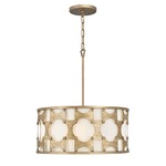 Carter Drum Pendant - Burnished Gold / Off White