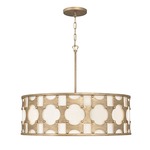 Carter Drum Pendant - Burnished Gold / Off White