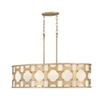Carter Oval Pendant - Burnished Gold / Off White