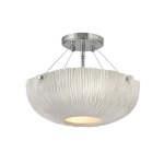 Coral Semi Flush Ceiling Light - Polished Nickel / Shell White