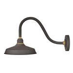 Foundry Outdoor Industrial Shade Curve Arm Wall Light - Museum Bronze