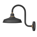 Foundry Outdoor 12 inch Industrial Shade Hook Arm Wall Light - Textured Black