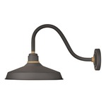 Foundry Outdoor Industrial Shade Curve Arm Wall Light - Museum Bronze