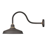 Foundry Outdoor Industrial Shade Curve Arm Wall Light - Museum Bronze