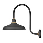 Foundry Outdoor 16 inch Industrial Shade Hook Arm Wall Light - Textured Black
