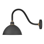 Foundry Outdoor Dome Shade Curve Arm Wall Light - Textured Black