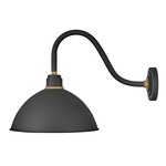 Foundry Outdoor Dome Shade Curve Arm Wall Light - Textured Black