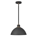 Foundry Outdoor Dome Shade Convertible Pendant - Textured Black