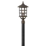 Freeport 120V Composite Outdoor Post / Pier Mount Lantern - Oil Rubbed Bronze / Clear Seedy