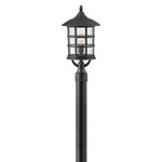 Freeport 120V Composite Outdoor Post / Pier Mount Lantern - Textured Black / Clear Seedy