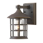 Freeport 120V Composite Outdoor Wall Sconce - Oil Rubbed Bronze / Clear Seedy