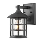 Freeport 120V Composite Outdoor Wall Sconce - Textured Black / Clear Seedy