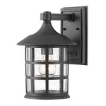 Freeport 120V Composite Outdoor Wall Sconce - Textured Black / Clear Seedy