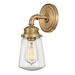 Fritz Wall Light - Heritage Brass / Clear