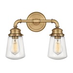 Fritz Bathroom Vanity Light - Heritage Brass / Clear