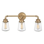 Fritz Bathroom Vanity Light - Heritage Brass / Clear