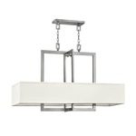 Hampton Rectangle Pendant - Antique Nickel / Off White