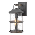 Lakehouse 120V Outdoor Wall Sconce - Aged Zinc / Clear Seedy
