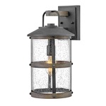 Lakehouse 120V Outdoor Wall Sconce - Aged Zinc / Clear Seedy