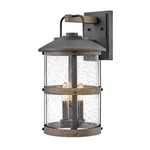 Lakehouse 120V Outdoor Wall Sconce - Aged Zinc / Clear Seedy