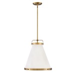 Lexi Pendant - Lacquered Brass / Off White