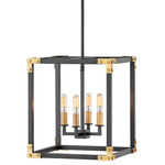 Louis Chandelier - Floor Model - Satin Black / Heritage Brass