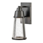 Miles Outdoor Wall Sconce - Black / Clear Seedy