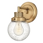 Poppy Wall Light - Heritage Brass / Clear Seedy