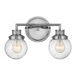 Poppy Bathroom Vanity Light - Chrome / Clear Seedy