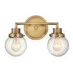 Poppy Bathroom Vanity Light - Heritage Brass / Clear Seedy