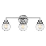 Poppy Bathroom Vanity Light - Chrome / Clear Seedy