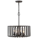 Reid 120V Outdoor Pendant - Brushed Graphite / Clear Seedy