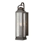 Revere Small 120V Outdoor Wall Sconce - Blackened Brass / Clear Seedy
