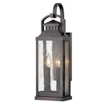 Revere 120V Outdoor Wall Sconce - Blackened Brass / Clear Seedy