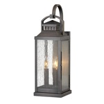 Revere 120V Outdoor Wall Sconce - Blackened Brass / Clear Seedy