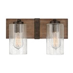 Sawyer Bathroom Vanity Light - Sequoia / Clear Seedy