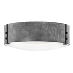 Sawyer Outdoor Ceiling Light Fixture - Aged Zinc / Etched Glass