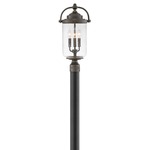 Willoughby 120V Outdoor Pier / Post Mount - Oil Rubbed Bronze / Clear Seedy