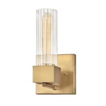 Xander Wall Light - Heritage Brass / Ribbed