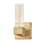 Xander Wall Light - Heritage Brass / Ribbed