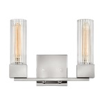 Xander Bathroom Vanity Light - Polished Nickel / Ribbed