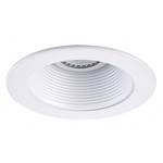 4IN Round Regressed Baffle Trim - Matte White / White Baffle