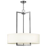 Hampton Chandelier - Antique Nickel / Off White Linen